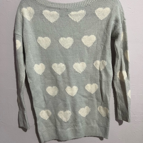 Express Oversized Heart Pullover Knit Wool Mohair Blend Sweater XS - Picture 4 of 5